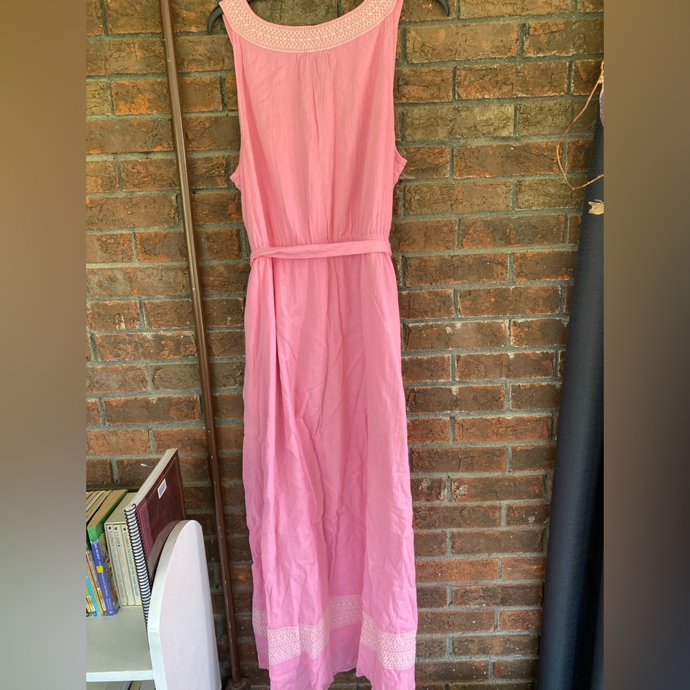 Pink embroidered maxi Talbots petite - Picture 4 of 5